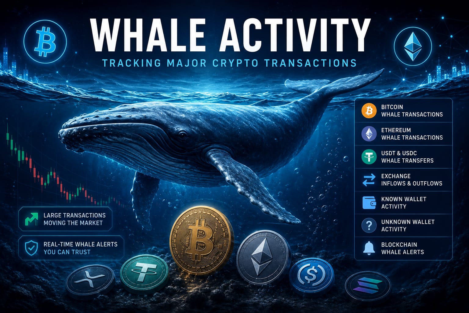Crypto whale transactions and blockchain whale alerts